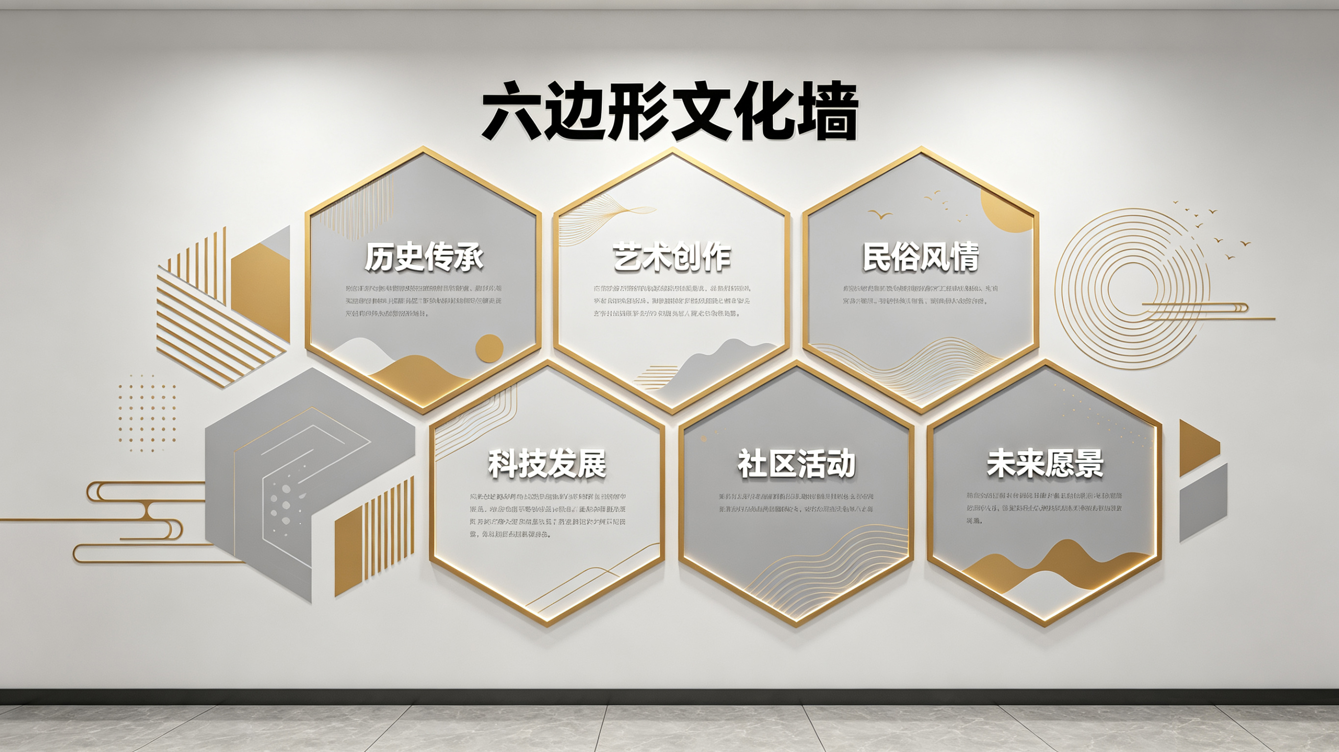 谷城企业文化墙 | 六边形信息美学